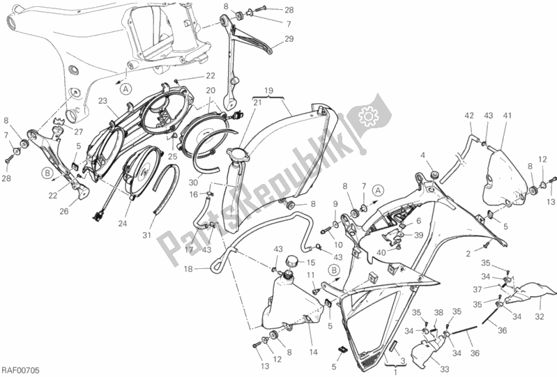 Todas as partes de Refrigerador De água do Ducati Superbike Panigale V4 S Brasil 1100 2020